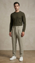 Smart-Casual Slacks - Muted Sage Green