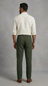 Stretchable Linen Pants- Khakhi Green