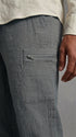 Stretchable Linen Pants- Slate Gray