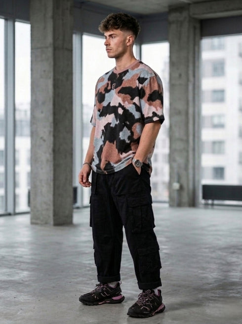 Oversized Camo-Print Tee