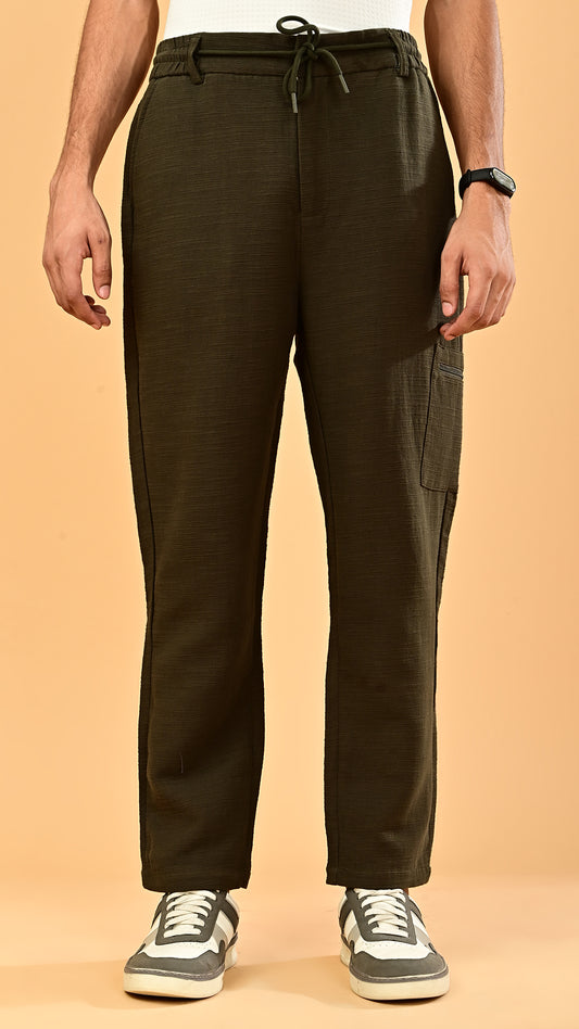 Stretchable Linen Pants- Olive
