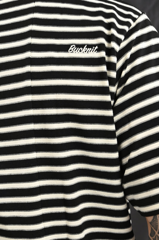 Oversized Stripe Tee In Black & White